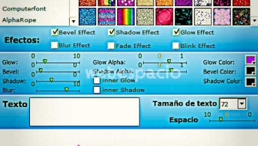 texto glitter app