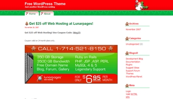 lunarpages 40+ Themes WordPress con Motivos Navideños