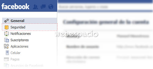 opcion seguridad facebook