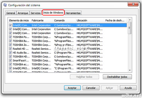 configuracion sistema windows