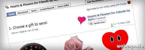 app hearts flowers para facebook