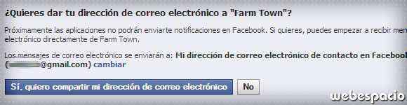 recibir notificaciones por email de aplicaciones facebook