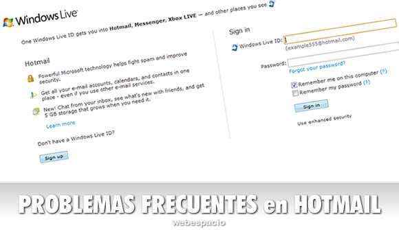 problemas en hotmail