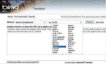 traductor bing