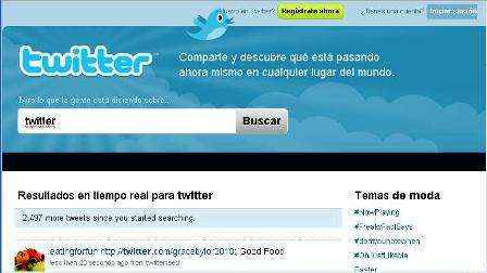 Twitter página de inicio