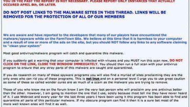 Alertan de nuevo virus a usuarios de FarmTown