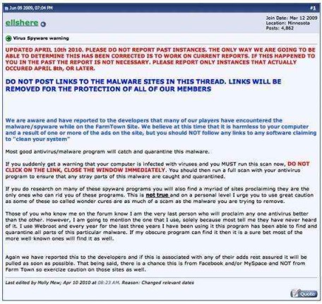 Alertan de nuevo virus a usuarios de FarmTown