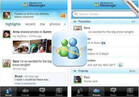 Windows Live Messenger para iPhone