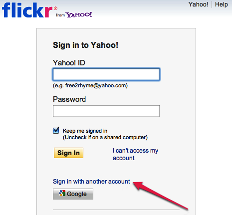 Flicker cuenta google yahoo