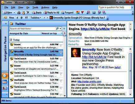 TwInbox twitter outlook