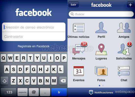 facebook para iphone