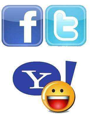 Twitter Faceboo YahooMessenger