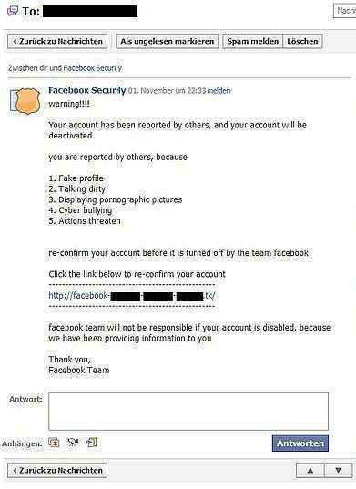 facebook phishing