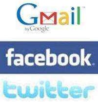 gmail facebook twitter