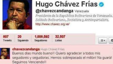 hugo chavez 1millon en twitter
