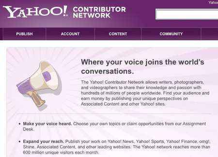 yahoo contributor network
