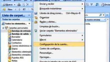 clic configurar cuenta outlook