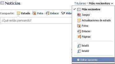 filtros noticias facebook