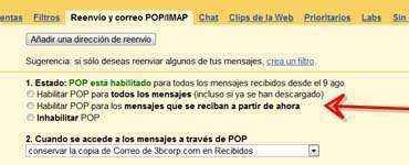 habilitar pop gmail