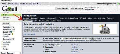 clic prioritarios gmail