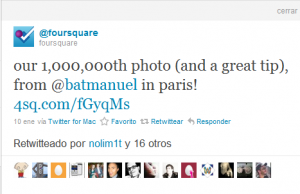 foursquare tweet