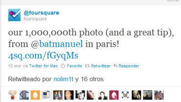 foursquare tweet