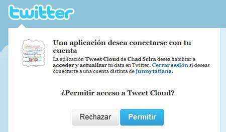 permitir acceso tweetcloud