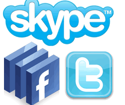 skype facebook twitter