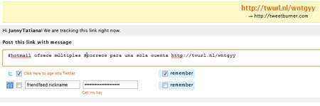 compartir enlace tweetburner twitter
