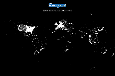 mapa checkins foursquare