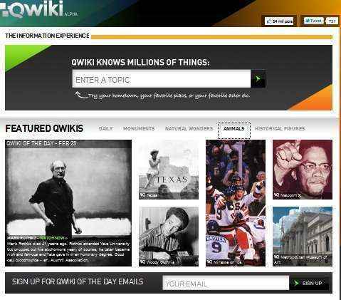 qwiki buscador informacion multimedia