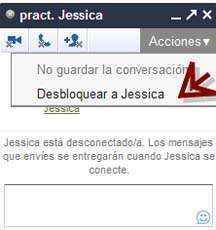 desbloquear contacto del chat de google