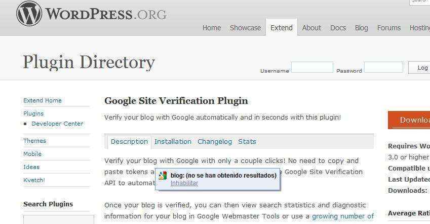 Nuevo plugin de Google para simplificar verificación de un blog en Wordpress