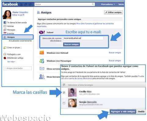 buscar amigos de facebook por correo