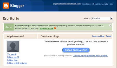 crear un blog en blogger