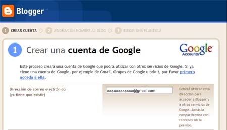 crear cuenta de google