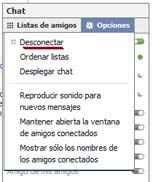 desconectar chat facebook