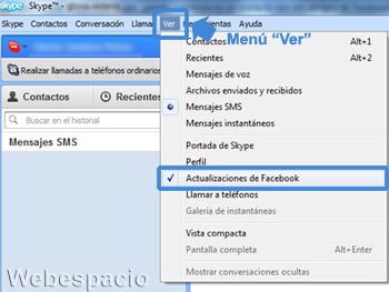 como conectar facebook con skype