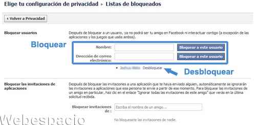 lista de bloqueados en facebook