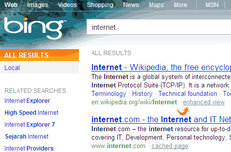 bing resultados busquedas