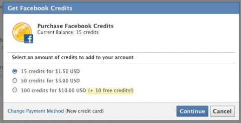 pagar creditos facebook