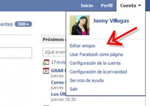 editar amigos de facebook