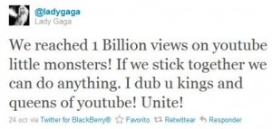 lady gaga agradece a fans en twitter
