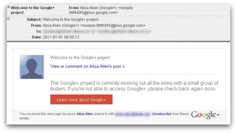 Google plus invitación falsa