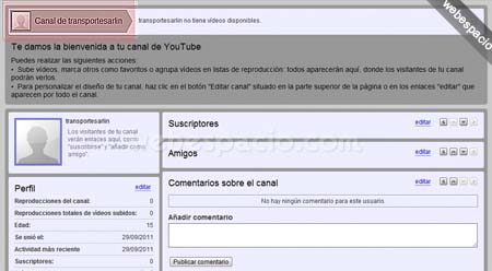 configurar canal youtube