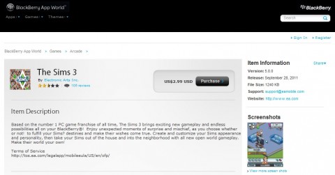 Blackberry Sims 3