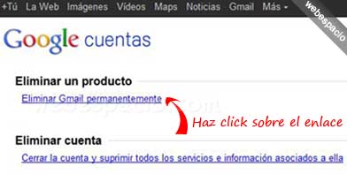 borrar cuenta gmail