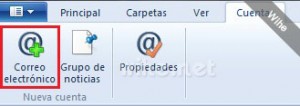 Pestaña Cuentas de Windows Live Mail