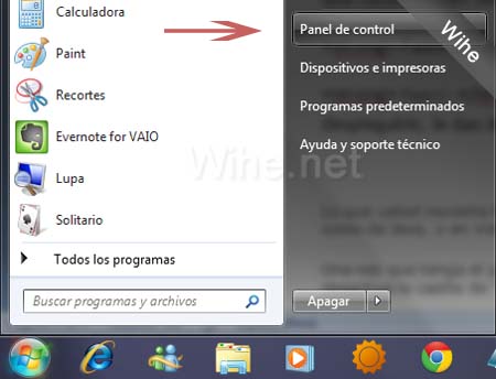 Panel de control de Windows