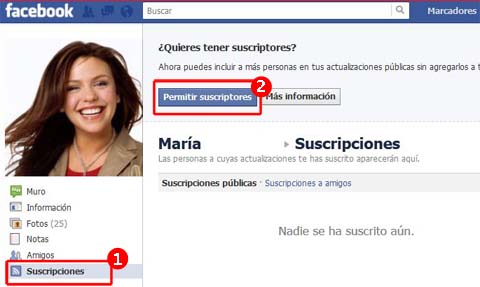 Suscripciones en Facebook